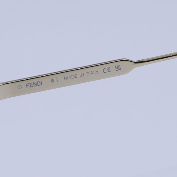 Fendi FE40141U 32E Sunglasses Gold Rectangle Frame, Brown Lenses - Picture 6 of 11